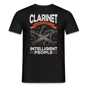 Instrument de clarinette pour personnes intelligentes - T-shirt homme - noir - Devant - AI Model Male 178 light (178cm)