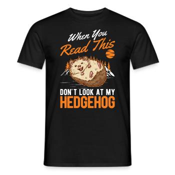 Hedgehog Gift Stacheligel - Men's T-Shirt - black - Front - AI Model Male 178 light (178cm)