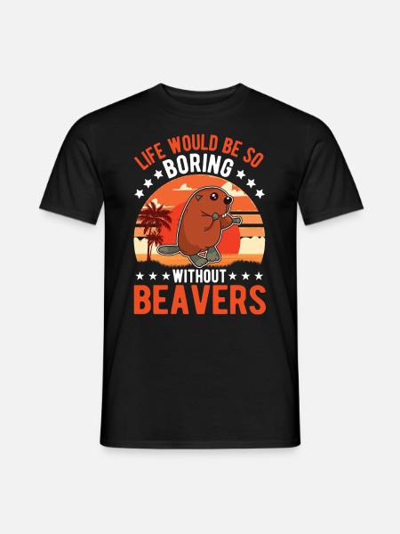 Biber Geschenk Biberdamm - Männer T-Shirt - Schwarz