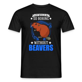 Biber Geschenk Biberdamm - Männer T-Shirt - Schwarz - Vorne - AI Model Male 178 light (178cm)