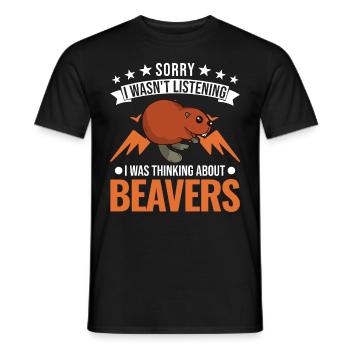Beaver Beaver Dam Gift Beaver - Men's T-Shirt - black - Front - AI Model Male 178 light (178cm)