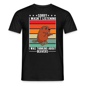 Beaver Beaver Dam Gift Beaver - Men's T-Shirt - black - Front - AI Model Male 178 light (178cm)