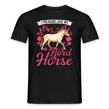Cheval du fjord Cheval norvégien Cheval du fjord - T-shirt homme - noir - Devant - AI Model Male 178 light (178cm)