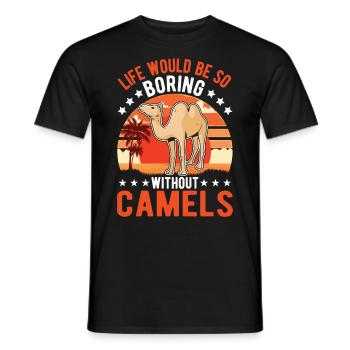 Kamel Geschenk Dromedar Camel Großkamel - Männer T-Shirt - Schwarz - Vorne - AI Model Male 178 light (178cm)