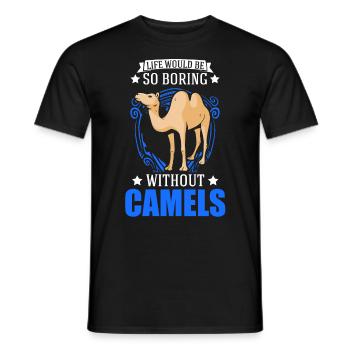 Kamel Geschenk Dromedar Camel Großkamel - Männer T-Shirt - Schwarz - Vorne - AI Model Male 178 light (178cm)