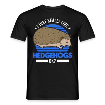 J’aime vraiment Hedgehogs Igel - T-shirt homme - noir - Devant - AI Model Male 178 light (178cm)