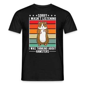 Hamster Hamster Roue Golden Hamster Hamster - T-shirt homme - noir - Devant - AI Model Male 178 light (178cm)