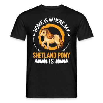 Zuhause ist wo mein Shetland Pony ist - Männer T-Shirt - Schwarz - Vorne - AI Model Male 178 light (178cm)