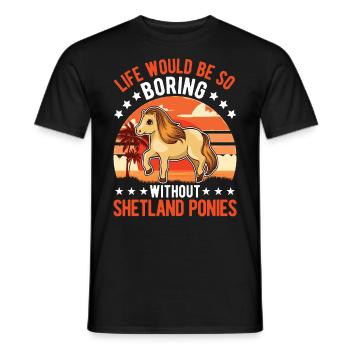 Shetland Pony Gift Shetty - Men's T-Shirt - black - Front - AI Model Male 178 light (178cm)