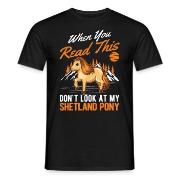 Shetland Pony Gift Shetty - Men's T-Shirt - black - Front - AI Model Male 178 light (178cm)