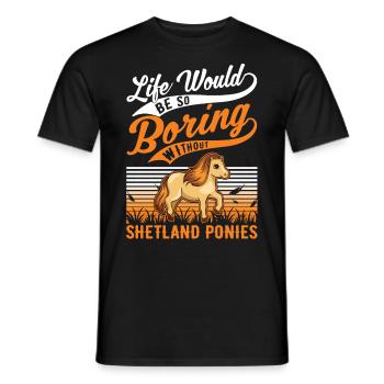 Shetland Pony Gift Shetty - Men's T-Shirt - black - Front - AI Model Male 178 light (178cm)