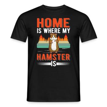 La maison est l’endroit où mon hamster est la roue du hamster - T-shirt homme - noir - Devant - AI Model Male 178 light (178cm)