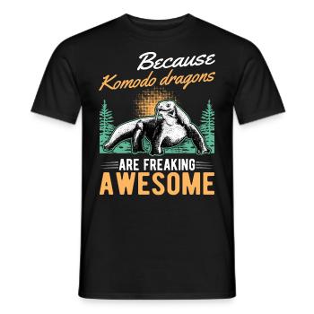 Parce que les dragons de Komodo sont géniaux - T-shirt homme - noir - Devant - AI Model Male 178 light (178cm)