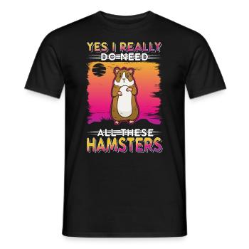 Hamster Hamsterrad Goldhamster Hamster - Männer T-Shirt - Schwarz - Vorne - AI Model Male 178 light (178cm)