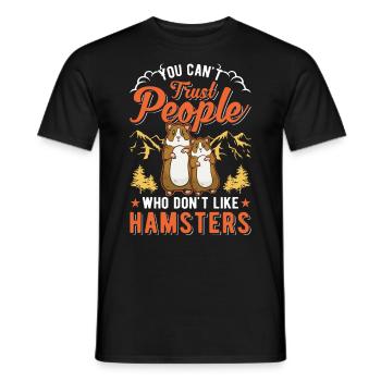 Hamster Hamster Roue Golden Hamster Hamster - T-shirt homme - noir - Devant - AI Model Male 178 light (178cm)