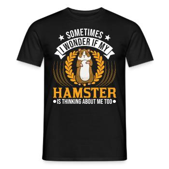 Hamster Hamster Roue Golden Hamster Hamster - T-shirt homme - noir - Devant - AI Model Male 178 light (178cm)
