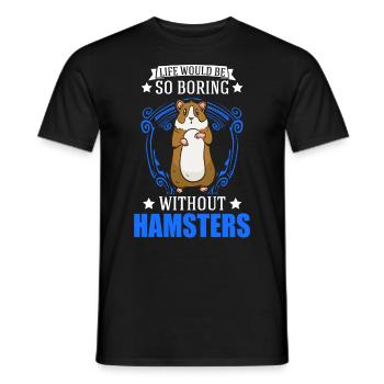 Hamster propriétaire Hamster doré hamster - T-shirt homme - noir - Devant - AI Model Male 178 light (178cm)