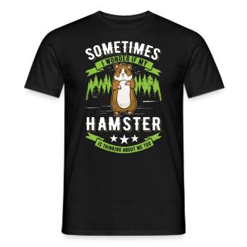 Hamster Hamster Roue Golden Hamster Hamster - T-shirt homme - noir - Devant - AI Model Male 178 light (178cm)