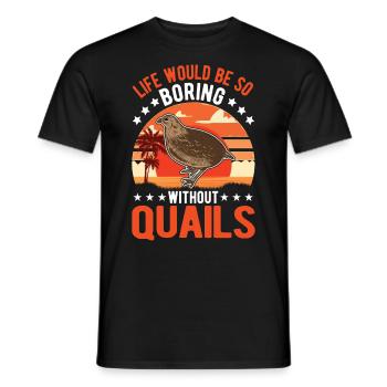 Warning quail quail breeding quail breeder - Men's T-Shirt - black - Front - AI Model Male 178 light (178cm)