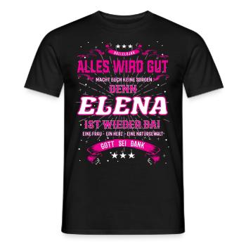 Alles wird gut, denn Elena ist wieder da - Männer T-Shirt - Schwarz - Vorne - AI Model Male 178 light (178cm)