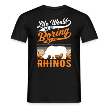 Rhinocéros Cadeau Rhino Rhinocéros - T-shirt homme - noir - Devant - AI Model Male 178 light (178cm)