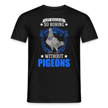 Pigeon Gift Pigeon Fancier City Pigeon Carrier Pigeon - Men's T-Shirt - black - Front - AI Model Male 178 light (178cm)
