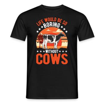 Vache Éleveurs de bovins Agriculteur Vaches - T-shirt homme - noir - Devant - AI Model Male 178 light (178cm)