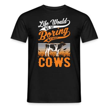 Vache Éleveurs de bovins Agriculteur Vaches - T-shirt homme - noir - Devant - AI Model Male 178 light (178cm)