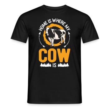 Zuhause ist wo meine Kuh ist Landwirt Bauer - Männer T-Shirt - Schwarz - Vorne - AI Model Male 178 light (178cm)
