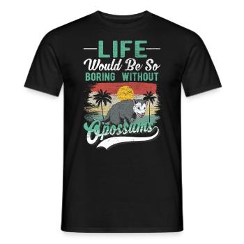 Opossum Cadeau Marsupial Opossum - T-shirt homme - noir - Devant - AI Model Male 178 light (178cm)