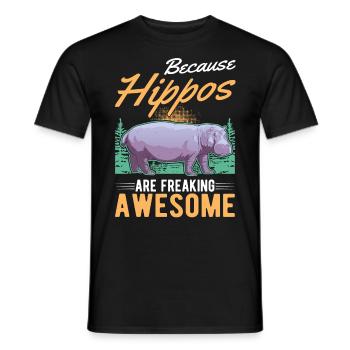Hippopotame cadeau Hippo Hippo Hippo - T-shirt homme - noir - Devant - AI Model Male 178 light (178cm)