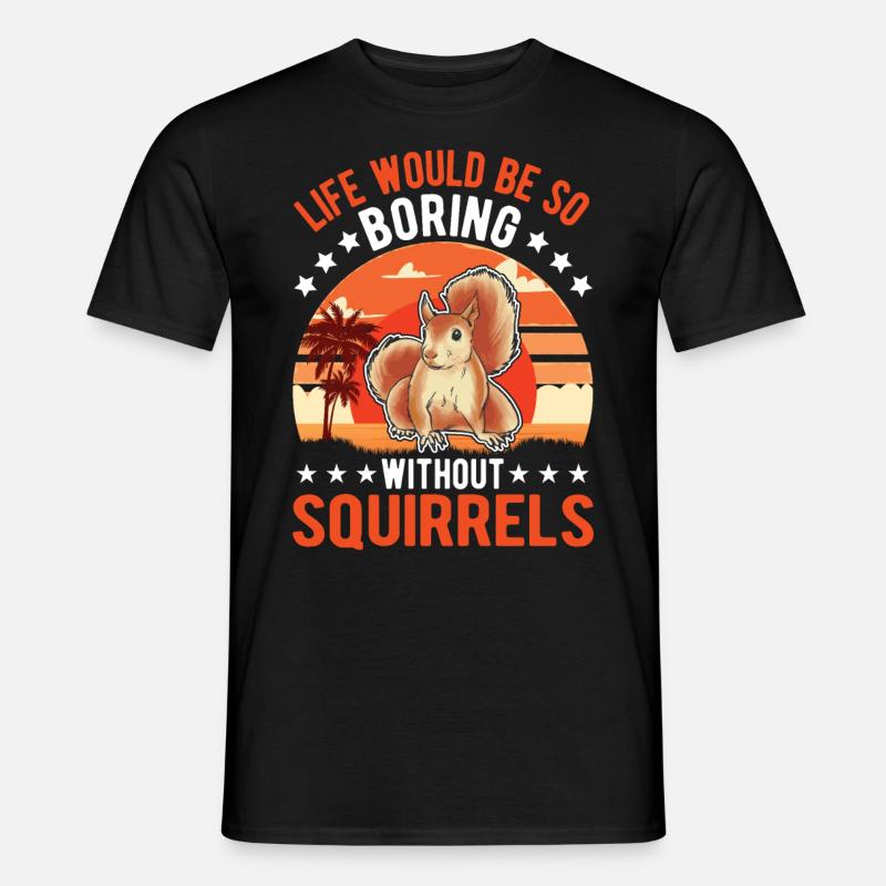 Eichhörnchen Geschenk Squirrel Grauhörnchen - Männer T-Shirt - Schwarz