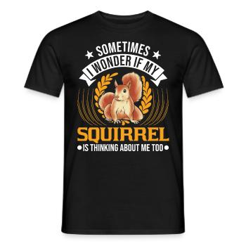 Squirrel Gift Gray Squirrel - Men's T-Shirt - black - Front - AI Model Male 178 light (178cm)