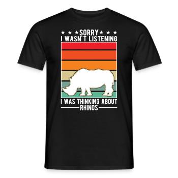 Rhinocéros Cadeau Rhino Rhinocéros - T-shirt homme - noir - Devant - AI Model Male 178 light (178cm)