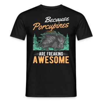 Porcupine Gift Porcupine - Men's T-Shirt - black - Front - AI Model Male 178 light (178cm)