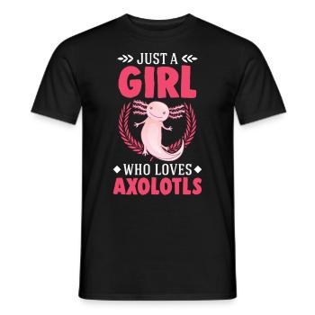 Axolotl Girl Tailed Amphibian - T-shirt homme - noir - Devant - AI Model Male 178 light (178cm)