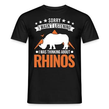 Rhinocéros Cadeau Rhino Rhinocéros - T-shirt homme - noir - Devant - AI Model Male 178 light (178cm)