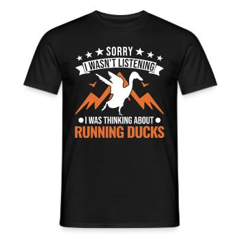 Indian Running Duck Bouteille cadeau Canard Canard - T-shirt homme - noir - Devant - AI Model Male 178 light (178cm)
