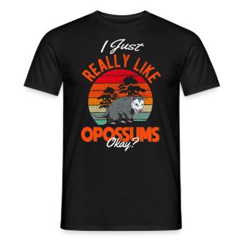 J’aime juste l’opossum marsupial d’Opossum - T-shirt homme - noir - Devant - AI Model Male 178 light (178cm)