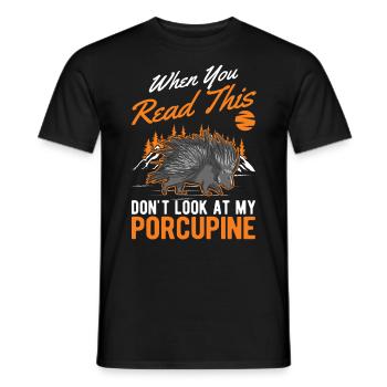 Porcupine lover Porcupine - Men's T-Shirt - black - Front - AI Model Male 178 light (178cm)