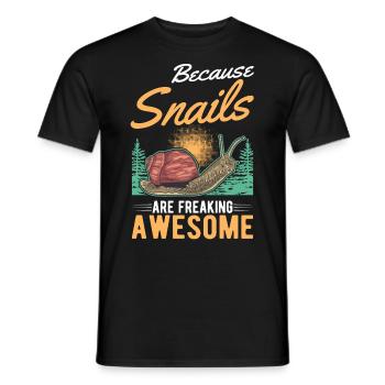 Parce que les escargots sont des escargots géniaux - T-shirt homme - noir - Devant - AI Model Male 178 light (178cm)