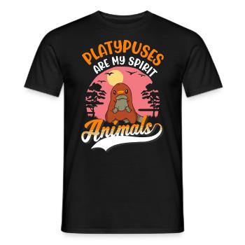 Schnabeltier Spirit Animal Platypus - T-shirt homme - noir - Devant - AI Model Male 178 light (178cm)
