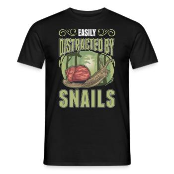 Easily distracted by Snails Snail - Men's T-Shirt - black - Front - AI Model Male 178 light (178cm)