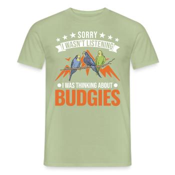 Budgerigar Cadeau Welli Perruche - T-shirt homme - vert sauge - Devant - AI Model Male 178 light (178cm)