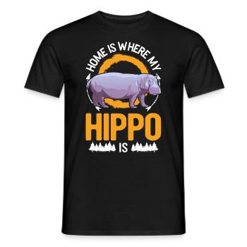 La maison est l’endroit où mon hippopotame est hippopotame - T-shirt homme - noir - Devant - AI Model Male 178 light (178cm)