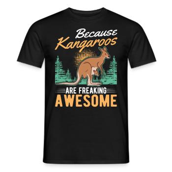 Parce que les kangourous sont des kangourous géniaux - T-shirt homme - noir - Devant - AI Model Male 178 light (178cm)