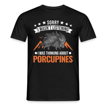 Porcupine Gift Porcupine - Men's T-Shirt - black - Front - AI Model Male 178 light (178cm)