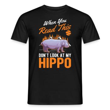 Amateur d’hippopotames Hippo Hippo - T-shirt homme - noir - Devant - AI Model Male 178 light (178cm)