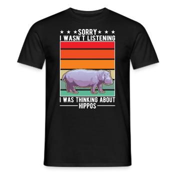 Hippo Cadeau Hippo Hippo Hippo - T-shirt homme - noir - Devant - AI Model Male 178 light (178cm)