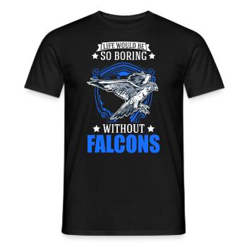 Fauconnier Cadeau Fauconnerie Crécerelle - T-shirt homme - noir - Devant - AI Model Male 178 light (178cm)